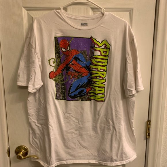 Marvel Spider-Man white T shirt Mens Size XXL - Picture 1 of 4